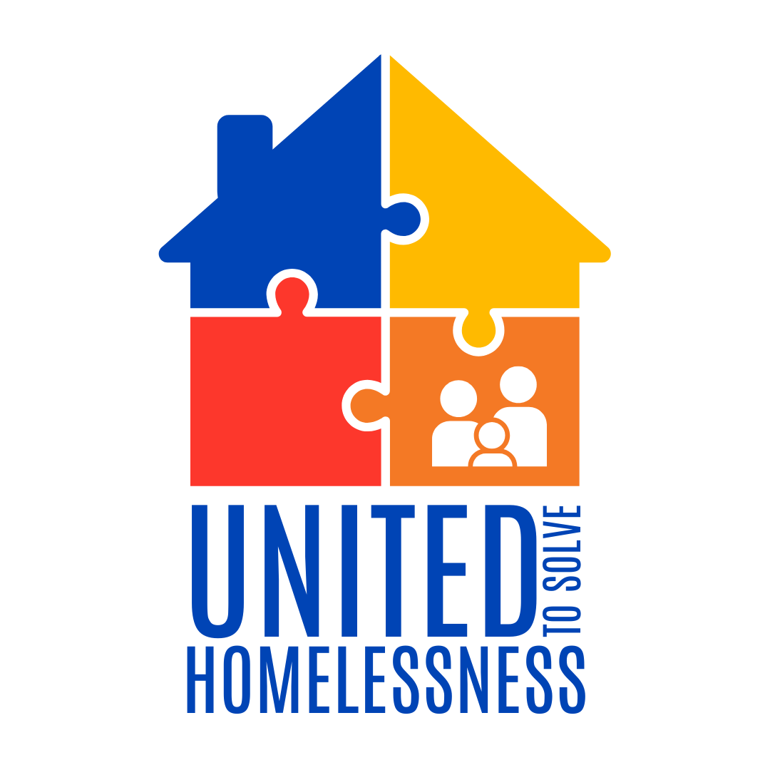 United to Solve Homeless logo, with puzzle peices depicting a house. 